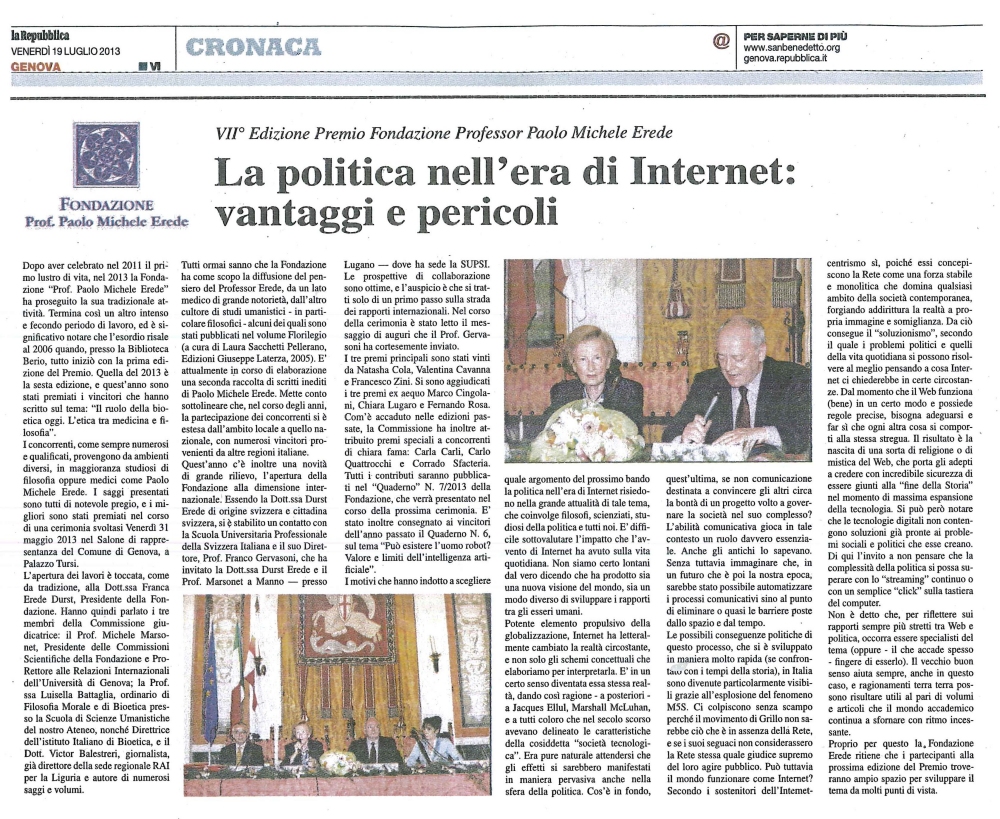 La Repubblica - Venerdì 19 Luglio 2013