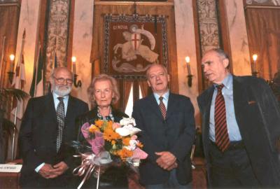 Il prof.Cavalli, la Dott.ssa Durst, il prof. Marsonet e il prof. Cofrancesco