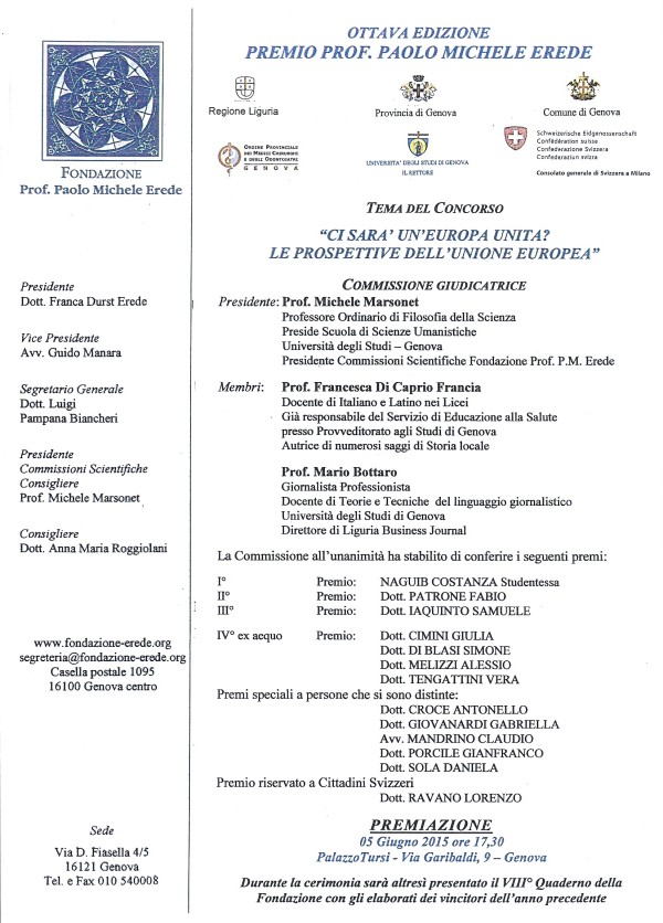 Locandina Premiazione 2014-15